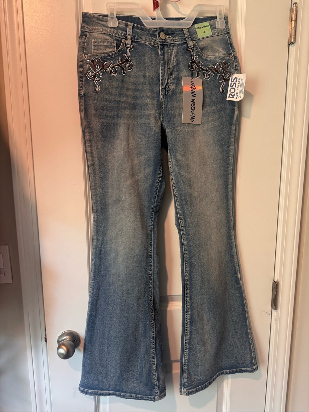 Women’s Light Blue Embroidered Bootcut Jeans